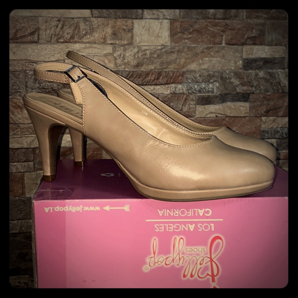 Jellypop Round toe Nude sling back heel